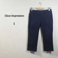 クリアインプレッション　パンツ　1　クロップド丈　黒　綿　レディースのサムネイル