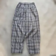 SUNVALLEYチェック柄 イージーパンツ ゴムウエスト