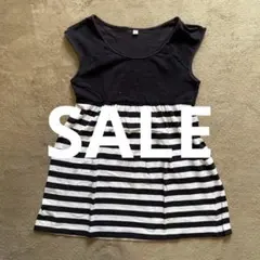 UNIQLO白黒ボーダーチュニック ノースリーブ Mサイズ 夏