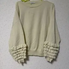 earth music&ecology フリル袖長袖ニット