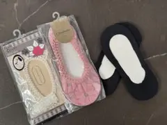 フットカバーソックス　 4足セット レース・黒無地セット