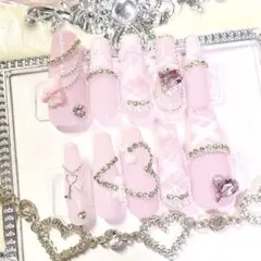 現品ネイルチップ 量産型スナ系 フレンチガーリー チェック綺麗めフレンチ オタク