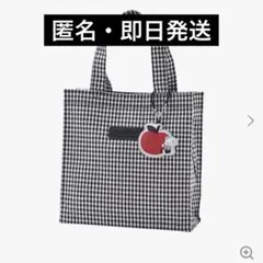 ファミリア　ギンガムチェック トートバッグ ブラック