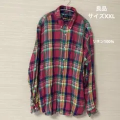 Ralph Lauren ラルフローレン　リネンチェックシャツ　現行QR XXL