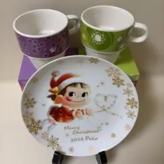 不二家 ペコちゃん クリスマス プレート グラス セット - メルカリ