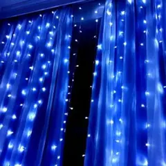 幻想的❤イルミネーションカーテンライト 3m×3m 300LED ブルー