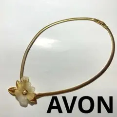 AVON エイボン　ヴィンテージ　フラワー　ネックレス　パール　ゴールド