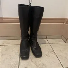 黒 本革ロングブーツ 23センチ