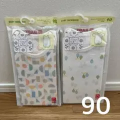 90 ユニクロ コットンメッシュボディスーツ 肌着 2枚分 ノースリーブ&半袖