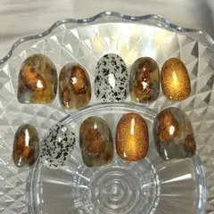 現品　ニュアンスネイル　インクネイル　韓国　マグネットネイル　個性派　錆柄