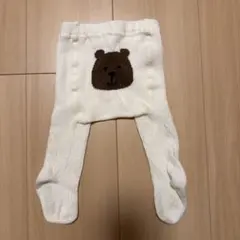 baby GAP クマ刺繍アイボリー ベビータイツ