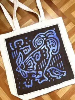 伝統的クナ族デザインのモラ刺繍を施したミニトートバッグ　ハンドメイド品です