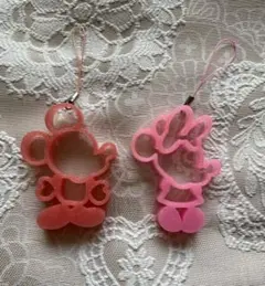 ミッキー　ミニー　ラバーストラップ　2個セット