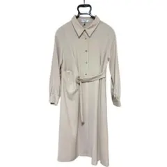 TONAL ベージュ シャツワンピース 長袖 ベルト付き 新品 未使用 トーナルのサムネイル