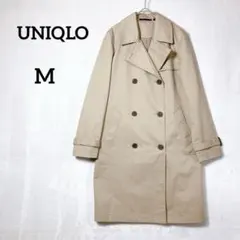 ユニクロ ベージュ トレンチコート ダブル ロング 春コート 『M』
