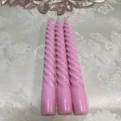 スパイラルキャンドル　ピンク　3本セット