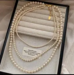 【3点セット】3連パールネックレス 参観日　結婚式　フォーマル 上品