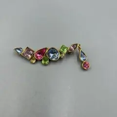 246ヴィンテージ　多色宝石風デザインブローチ