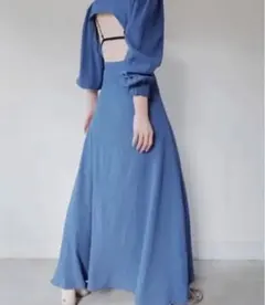 GHOSPELL ブルー バックオープンワンピース マキシ丈 シスタージェーン