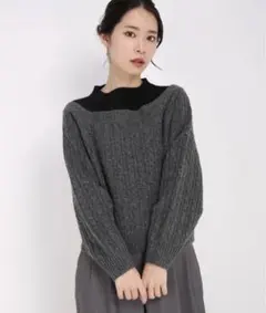 【新品タグ付】ストロベリーフィールズ 花柄ウールニット 黒 STRAWBERRY-FIELDS｜ストロベリーフィールズのニット/セーター