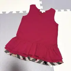 Burberry バーバリー　ペプラムノースリーブTシャツ　ピンク　120㎝
