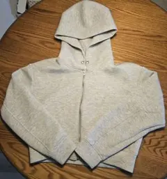 GU ダブルフェイスフルジップパーカ　グレー　M