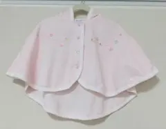 (新品同様)ピンク フード付き ベビーポンチョ
