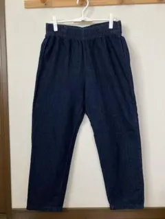 【美品】 GU デニム イージーパンツ　バレルパンツ　濃紺　L