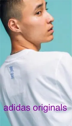 【未着用】adidas originals Ｔシャツ　ホワイトM 犬ワッペン