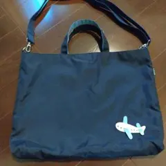 レッスンバッグ　トートバッグ　サブバッグ　おけいこ　飛行機　ストラップつき