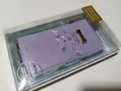 iPod touch 第5-7世代用横開きケースパープル藤色ストラップ付