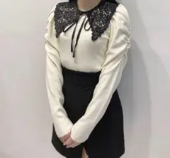 レース ニット 長袖