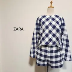 ZARA WOMAN ザラ セットアップ ツイードトップス&ショーパン 海外Ｍ
