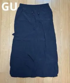 【美品】GU テックカーゴロングスカート ブラック Lサイズ