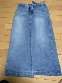 デニムロングスカート　スリット入り