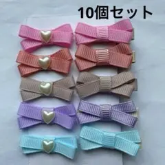 やっとピン35mm ベビーヘアクリップ　グログランリボン　ハンドメイド　ゆめかわ