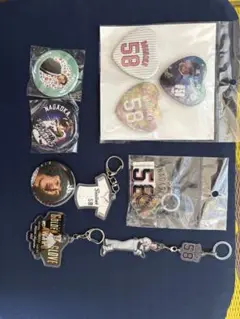 ヤクルトスワローズスワローズ　長岡秀樹選手　キーホルダー　缶バッチ　中古・新品