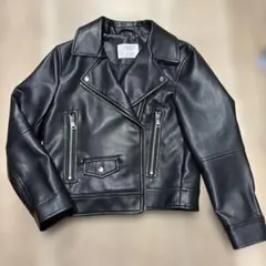 ZARA キッズ　ブラック ライダースジャケット 8 (128cm)