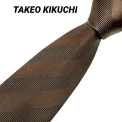 TAKEO KIKUCHI ネクタイ ブラウン ストライプ シルク