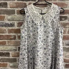 BE RADIANCE 花柄 レース襟 ノースリーブ チュニック ワンピースのサムネイル