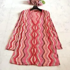 美品★ミッソーニ 高級 オレンジタグ サマーニットカーディガン マルチカラー46