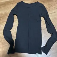 ユニクロ　極暖ヒートテックリブカットソー ブラック Sサイズ