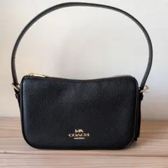 COACH ブラックレザー ショルダーバッグ