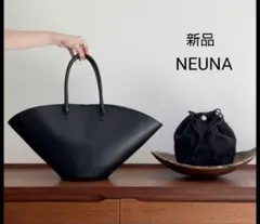 【新品未使用】刺繍巾着バッグ付き　扇形ヴィーガンレザーショルダーハンドバッグ　黒のサムネイル