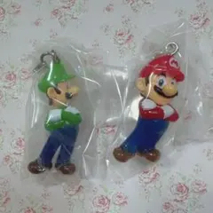 スーパーマリオ めじるしアクセサリー マリオ ルイージ　ガチャガチャ　セット