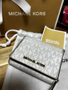 MICHAEL KORS 三つ折り財布 ホワイト/ゴールド