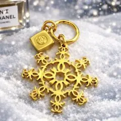 CHANEL ゴールドトーン 雪の結晶チャーム ホリデー限定 非売品
