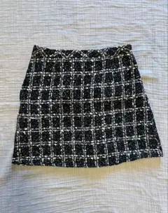 インパン裏地付き ツイードミニ丈スカート
