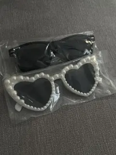 ハート型パール装飾サングラス2個セット