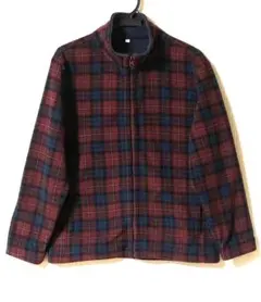 最終値下げ 美品 チェック柄 ジップアップ フリースジャケット M